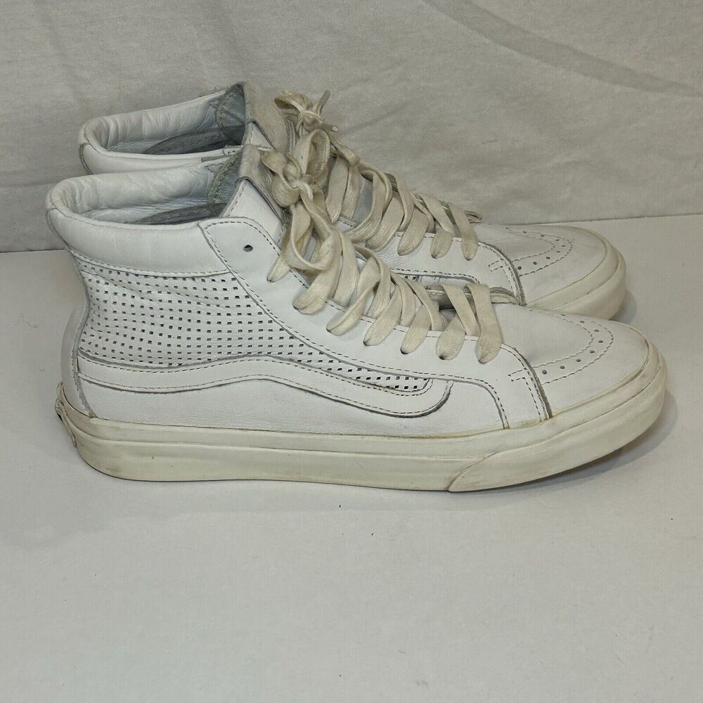 VANS Sk8- Slim Cutout DX High Square Perf - Blanc De Blanc Men 7 Women’s 8.5